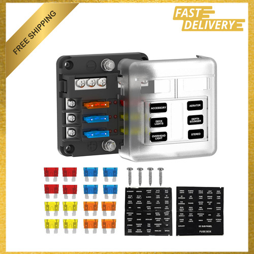 Way fuse block - block, 12v