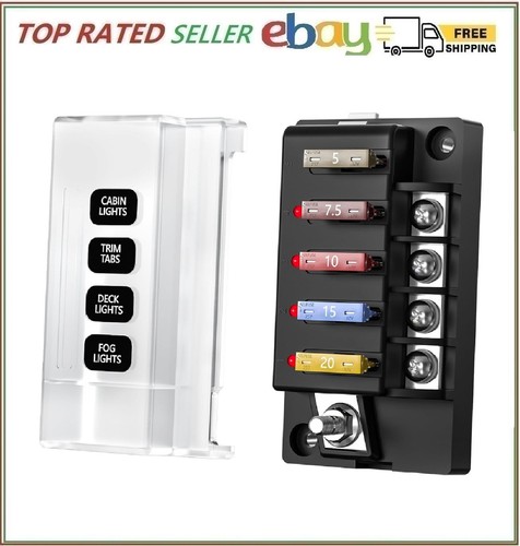 12v waterproof fuse block with - 12v,