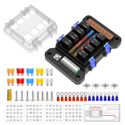 Way relay box 12v fuses - 8,